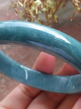 57mm Certified Hand Carved Natural Grade A JADE Jadeite Circle Bangle Bracelet